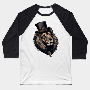 Lion wearing top hat Baseball T-Shirt